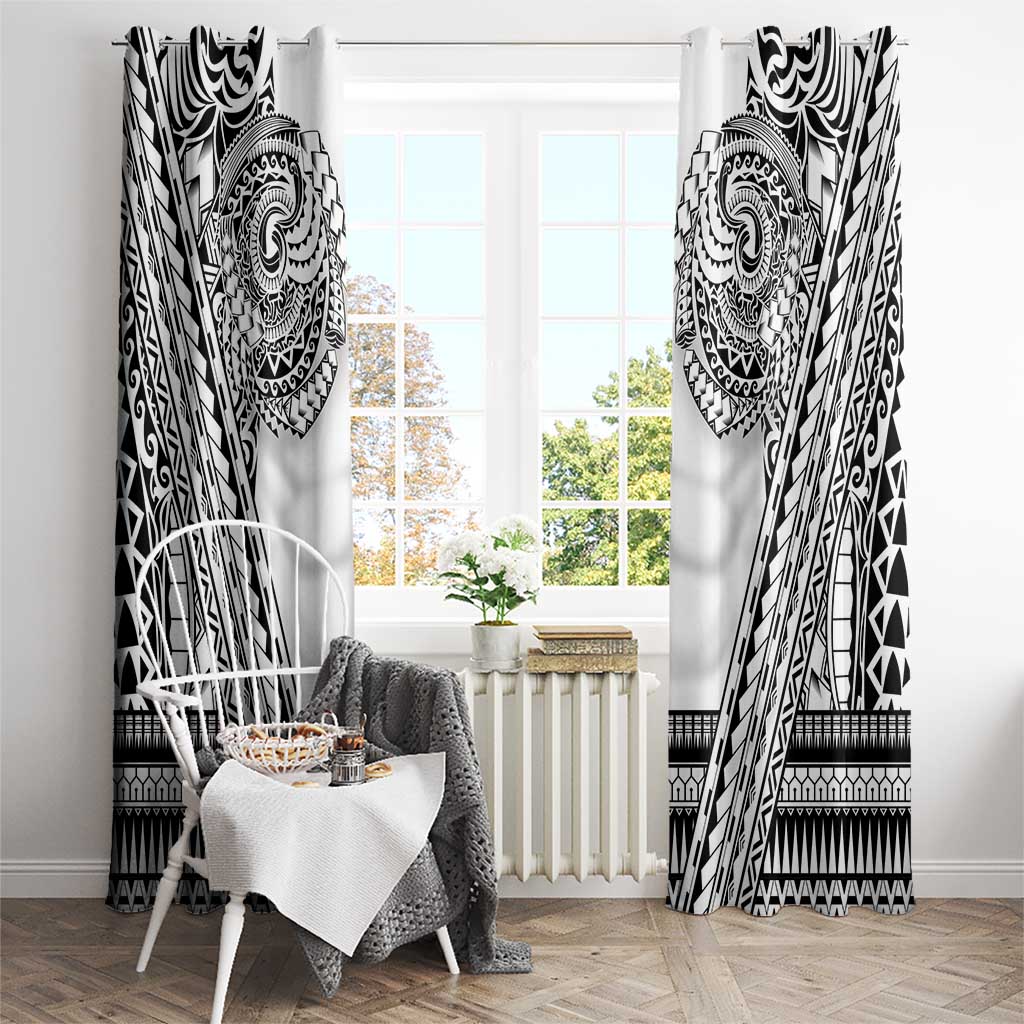 Polynesian Tattoo Inspired Cosplay Costume Window Curtain Tribal Warrior White - Polynesian Pride
