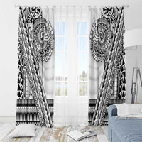 Polynesian Tattoo Inspired Cosplay Costume Window Curtain Tribal Warrior White - Polynesian Pride