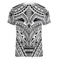 Polynesian Tattoo Inspired Cosplay Costume Women V-Neck T-Shirt Tribal Warrior White - Polynesian Pride