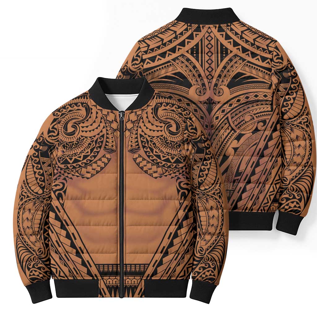 Polynesian Tattoo Inspired Cosplay Costume Bomber Puffer Jacket Tribal Warrior - Polynesian Pride