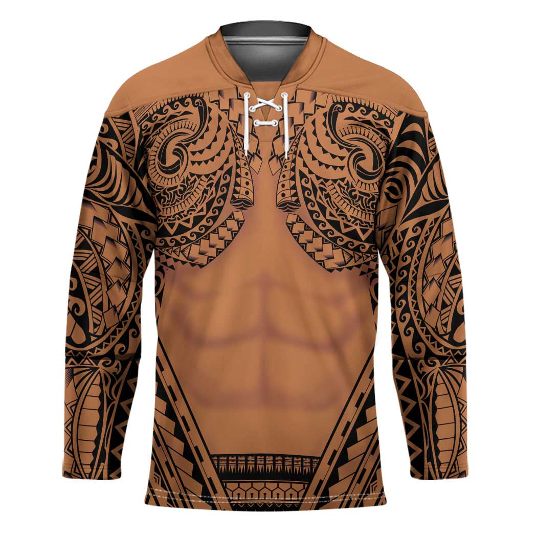 Polynesian Tattoo Inspired Cosplay Costume Hockey Jersey Tribal Warrior - Polynesian Pride