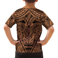 Polynesian Tattoo Inspired Cosplay Costume Kid Hawaiian Shirt Tribal Warrior - Polynesian Pride