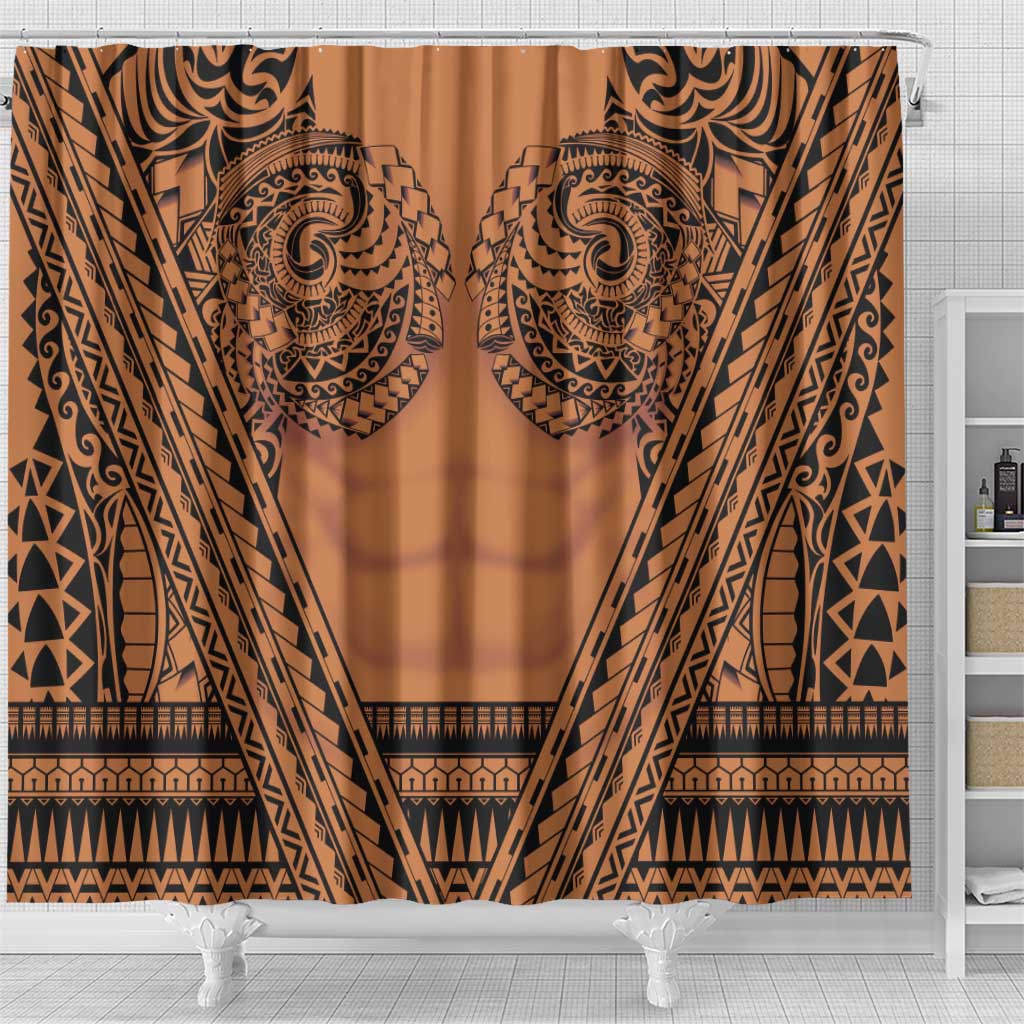 Polynesian Tattoo Inspired Cosplay Costume Shower Curtain Tribal Warrior - Polynesian Pride