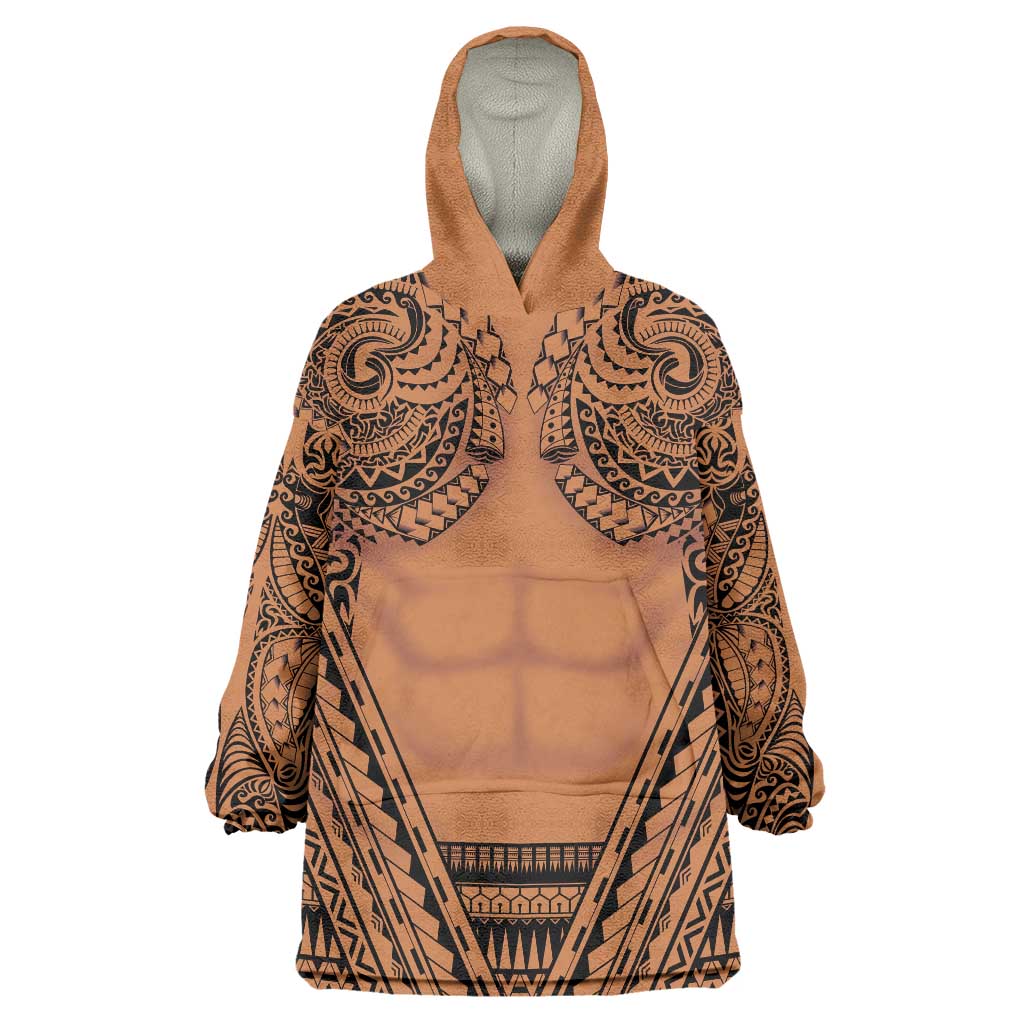 Polynesian Tattoo Inspired Cosplay Costume Wearable Blanket Hoodie Tribal Warrior - Polynesian Pride