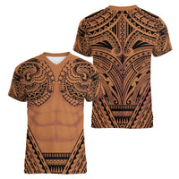 Polynesian Tattoo Inspired Cosplay Costume Women V-Neck T-Shirt Tribal Warrior - Polynesian Pride