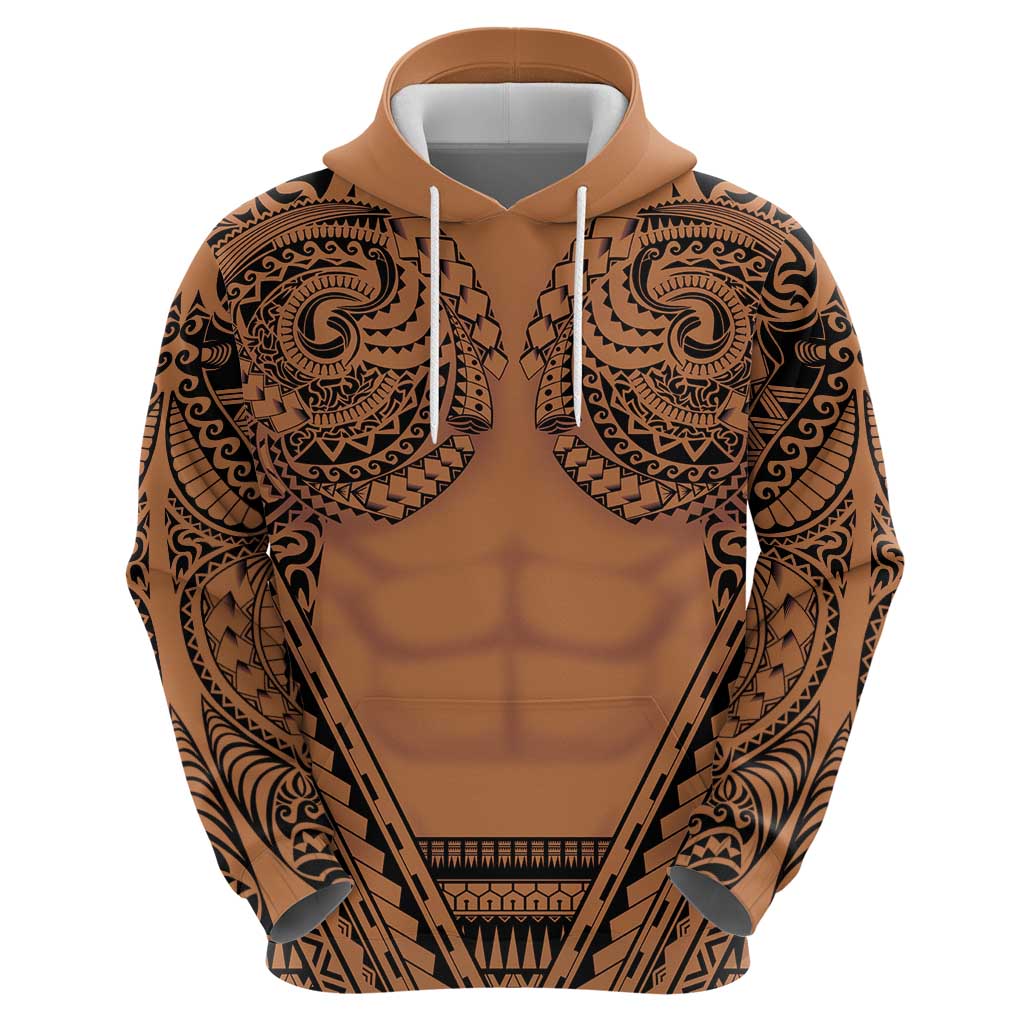 Polynesian Tattoo Inspired Cosplay Costume Zip Hoodie Tribal Warrior - Polynesian Pride