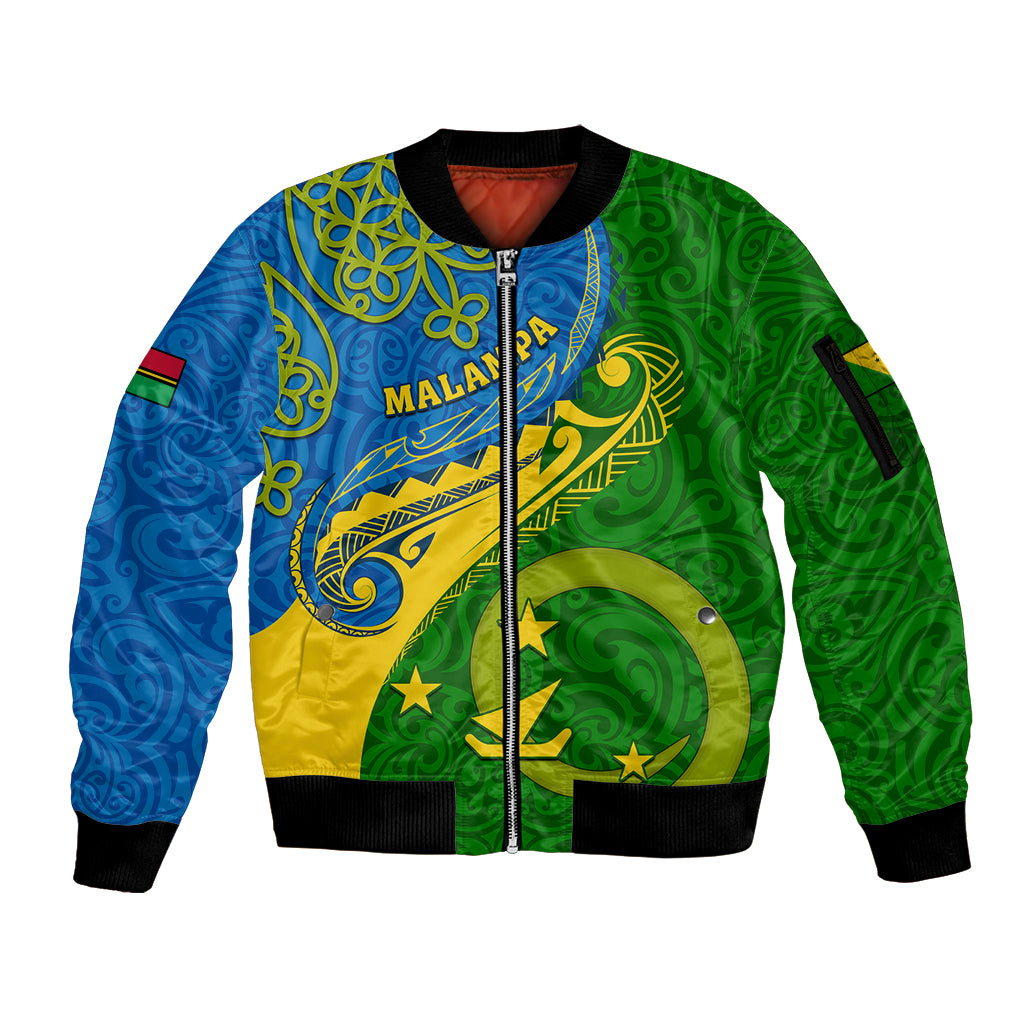 personalized-malampa-day-sleeve-zip-bomber-jacket-sand-drawing-vanuatuan-pattern