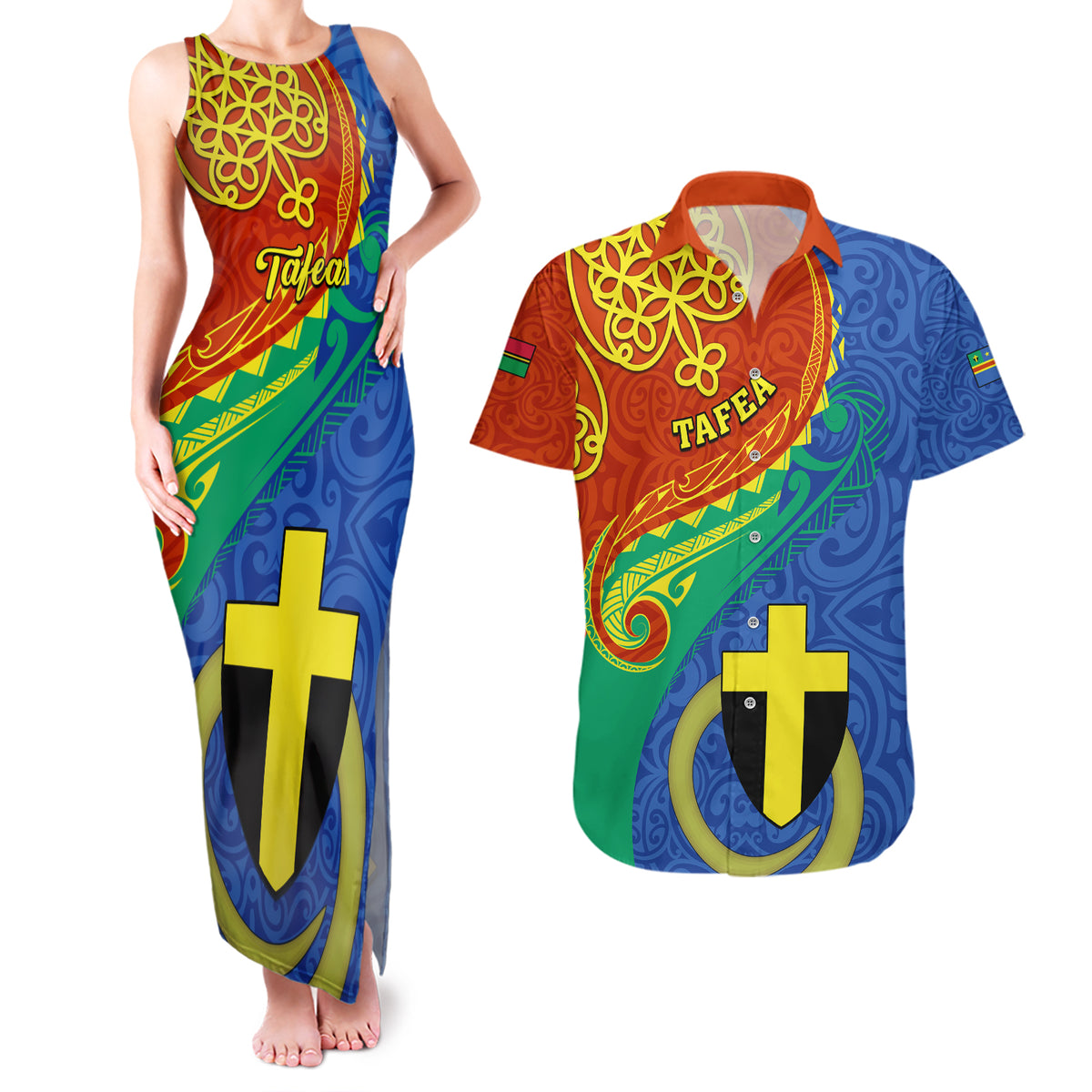 tafea-day-couples-matching-tank-maxi-dress-and-hawaiian-shirt-sand-drawing-vanuatuan-pattern