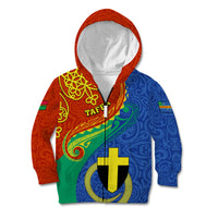 Tafea Day Kid Hoodie Sand Drawing Vanuatuan Pattern LT05 Zip Hoodie Blue - Polynesian Pride