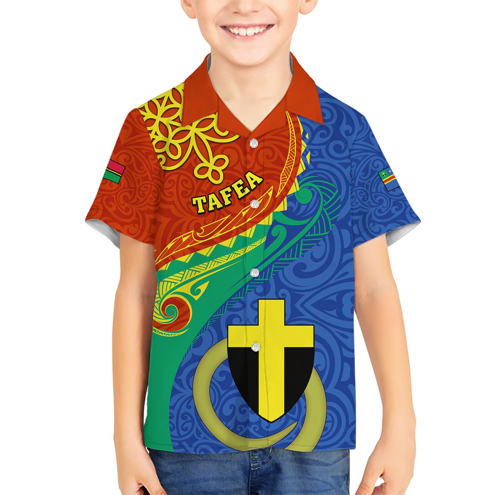 personalized-tafea-day-kid-hawaiian-shirt-sand-drawing-vanuatuan-pattern