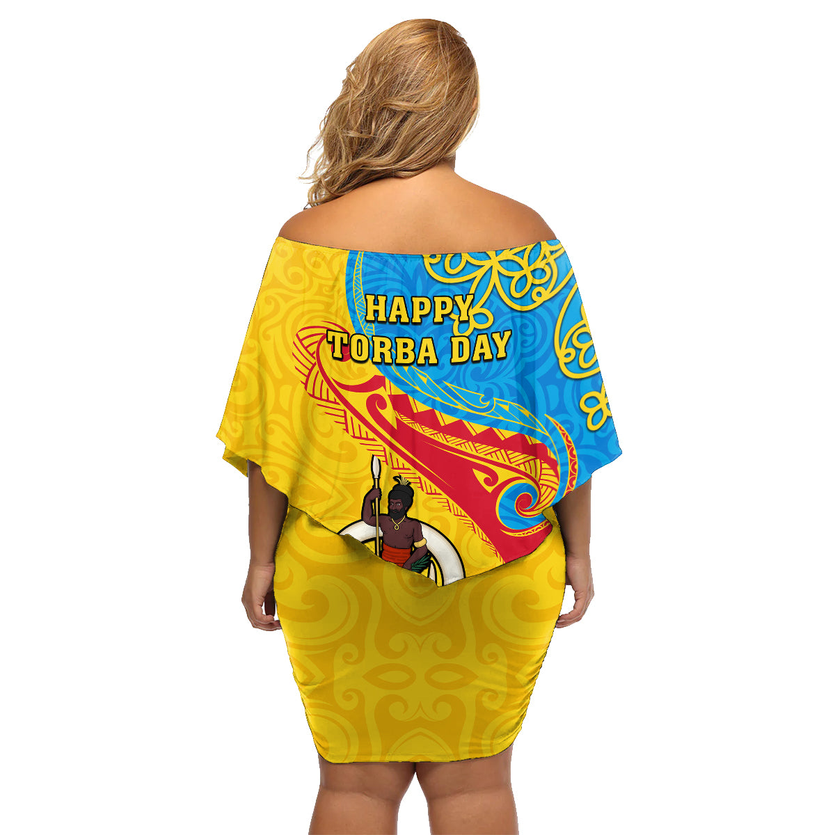 torba-day-family-matching-off-shoulder-short-dress-and-hawaiian-shirt-sand-drawing-vanuatuan-pattern