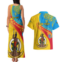 Personalized Torba Day Couples Matching Tank Maxi Dress and Hawaiian Shirt Sand Drawing Vanuatuan Pattern LT05 - Polynesian Pride
