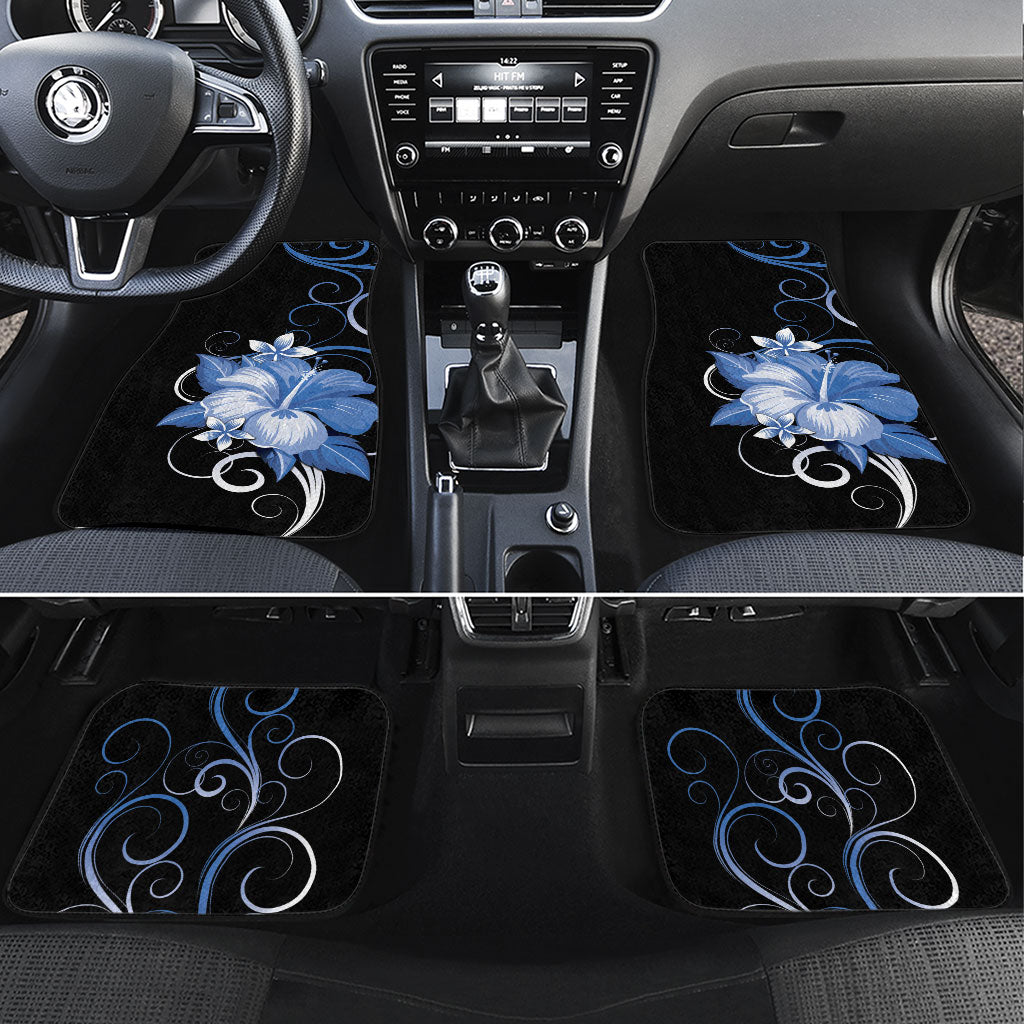 Hawaii Makahiki Kanaka Maoli Car Mats Blue Hibiscus Floral Vibes