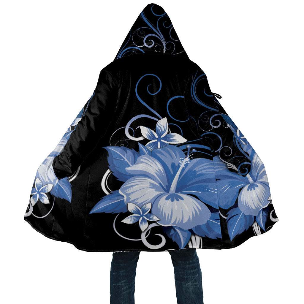 Hawaii Makahiki Kanaka Maoli Cloak Blue Hibiscus Floral Vibes LT05 Unisex Blue - Polynesian Pride