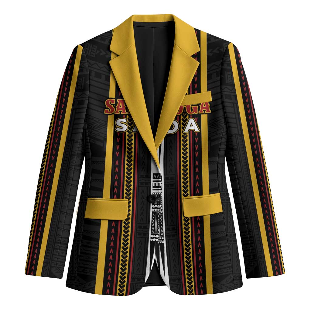 Personalised Salelologa Samoa Blazer Samoan Tribal Pattern LT05 Unisex Black - Polynesian Pride