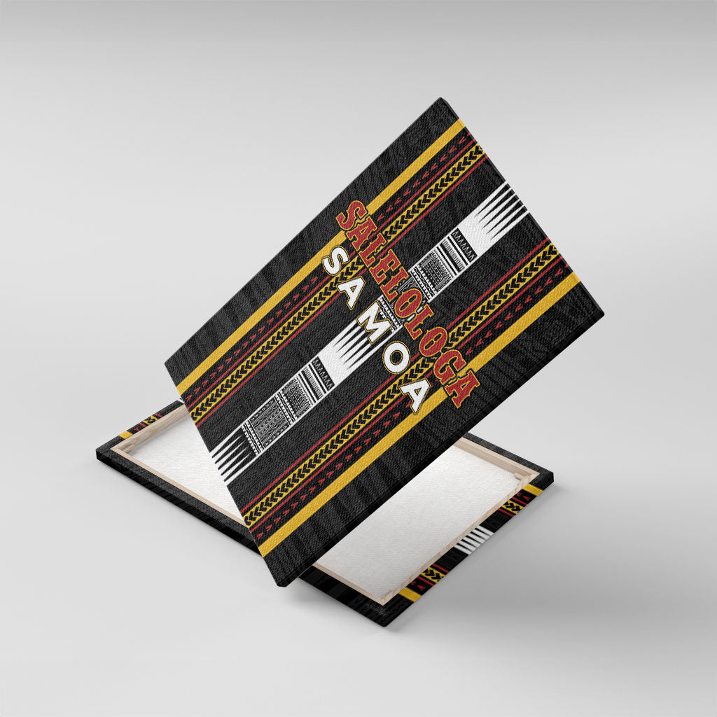Salelologa Samoa Canvas Wall Art Samoan Tribal Pattern LT05 With Frame Black - Polynesian Pride