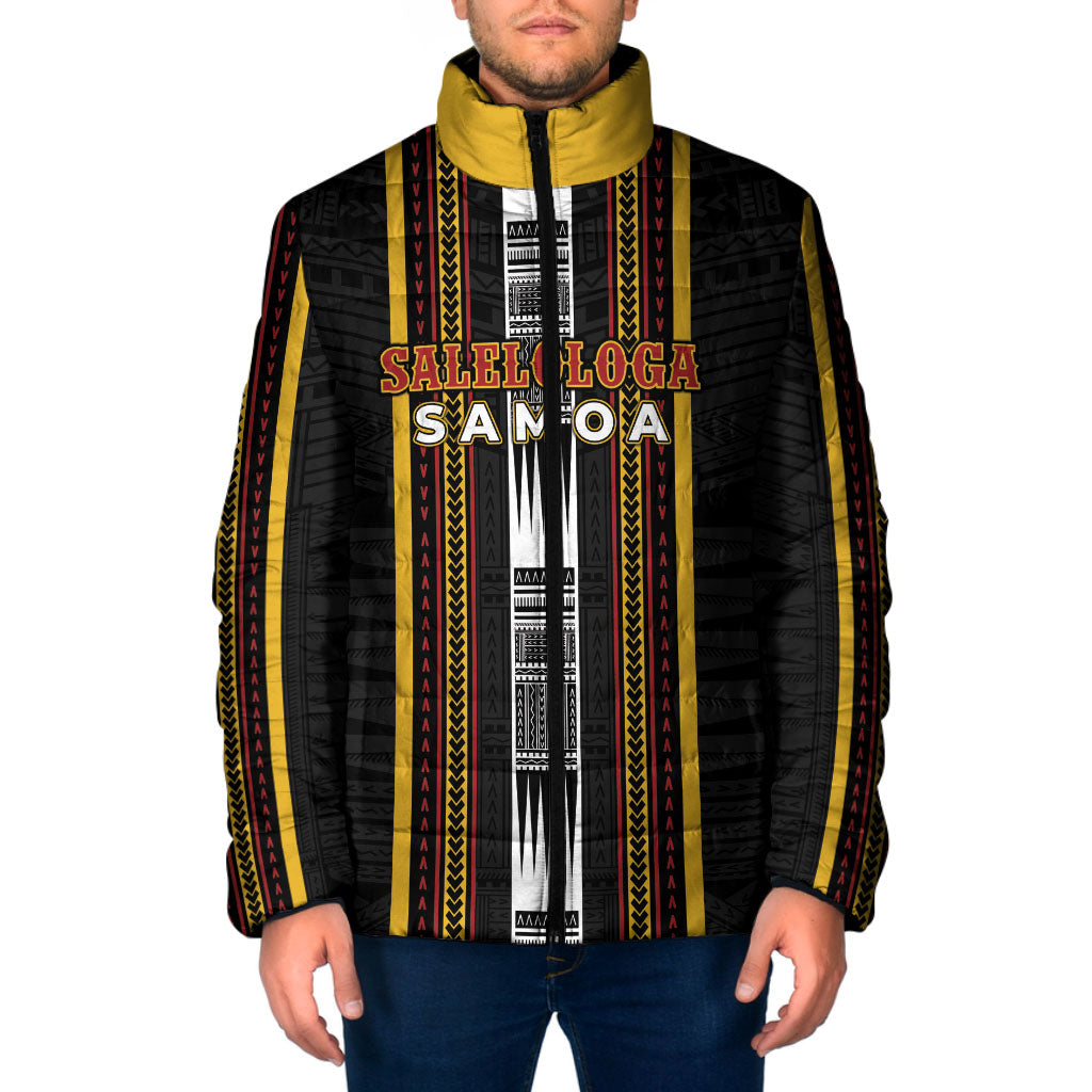 Personalised Salelologa Samoa Padded Jacket Samoan Tribal Pattern LT05 Men Black - Polynesian Pride
