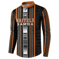 Personalised Vaitele Samoa Button Sweatshirt Samoan Tribal Pattern LT05 - Polynesian Pride