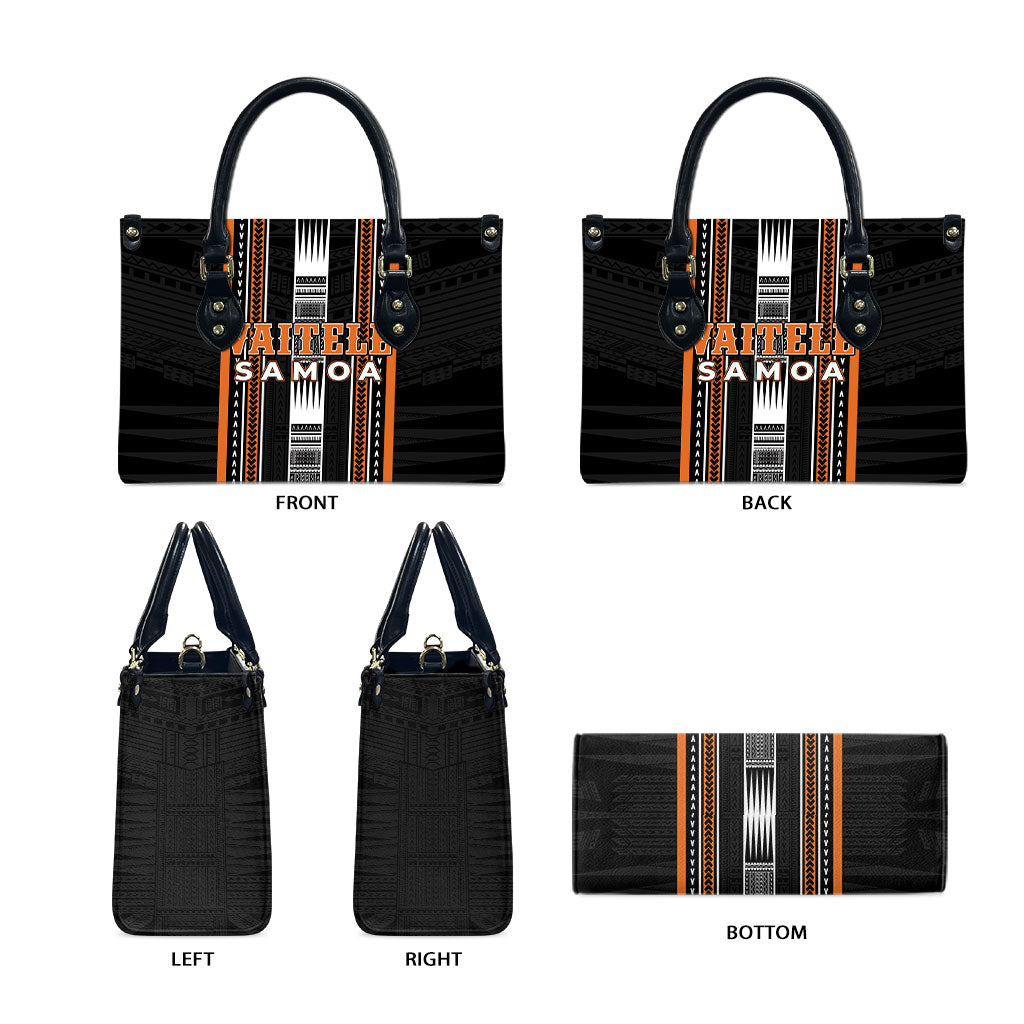 Vaitele Samoa Leather Bag Samoan Tribal Pattern LT05 - Polynesian Pride