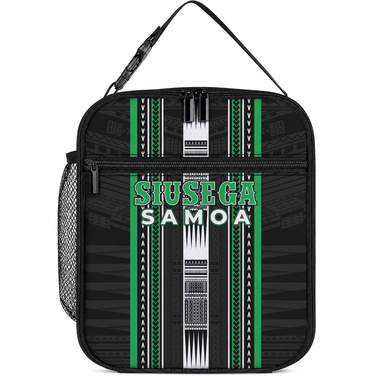 Siusega Samoa Lunch Bag Samoan Tribal Pattern LT05 10.2 × 8.3 × 4.3 inch Green - Polynesian Pride