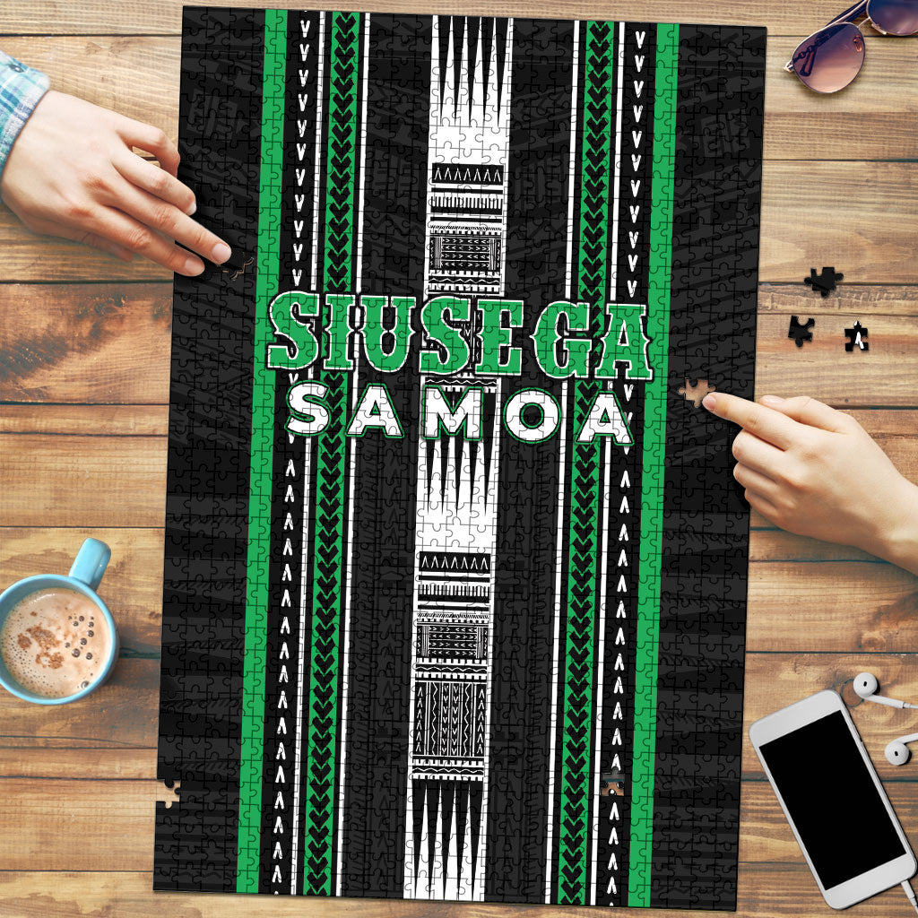 Siusega Samoa Puzzle Samoan Tribal Pattern LT05 Green - Polynesian Pride