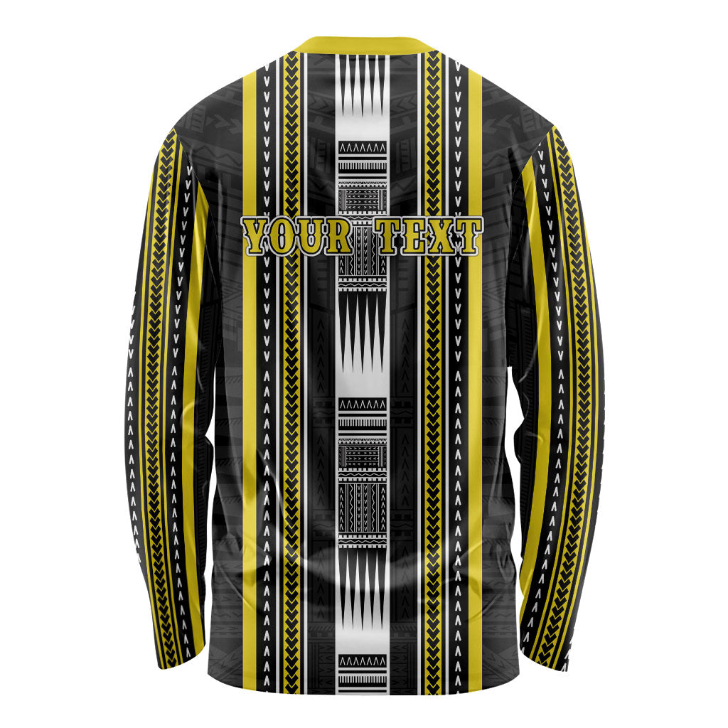 Personalised Faleasiu Samoa Long Sleeve Shirt Samoan Tribal Pattern LT05 - Polynesian Pride