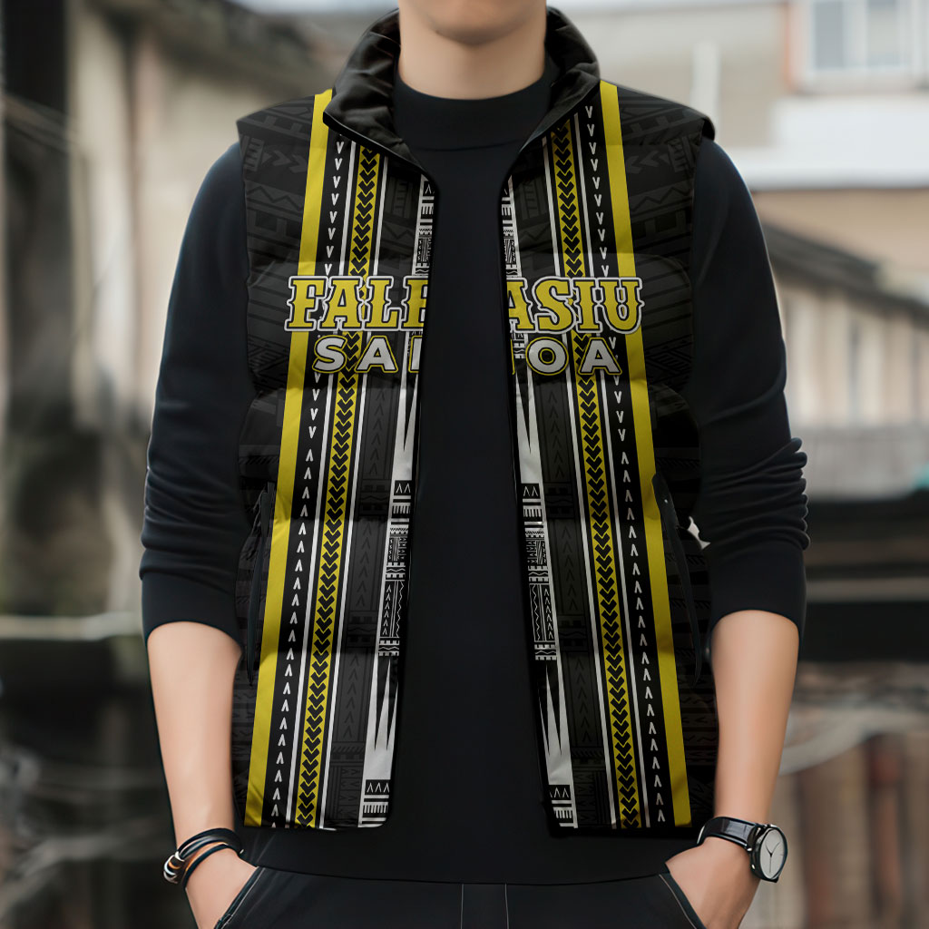 Personalised Faleasiu Samoa Sleeveless Puffer Jacket Samoan Tribal Pattern LT05 - Polynesian Pride