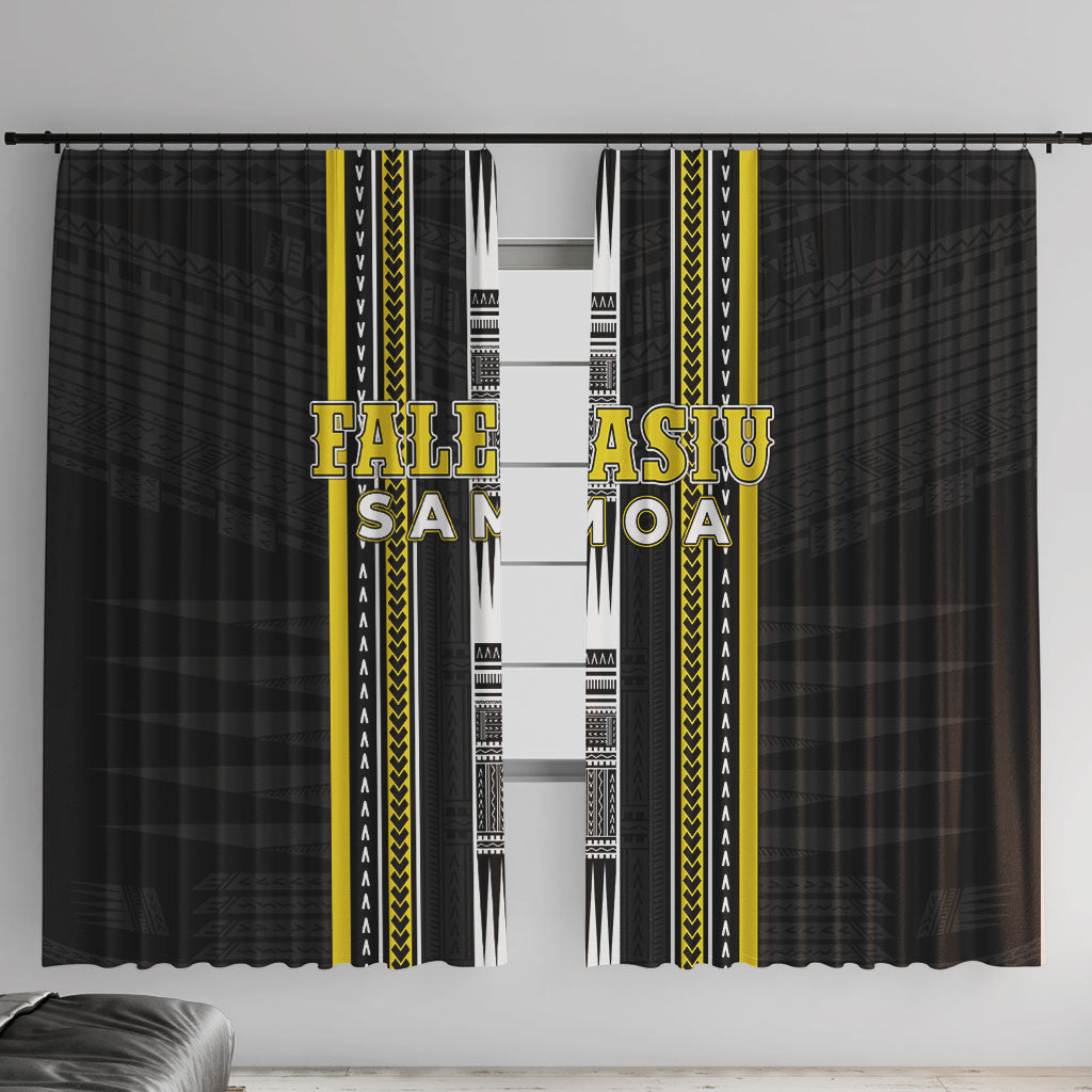 Faleasiu Samoa Window Curtain Samoan Tribal Pattern LT05 With Hooks Yellow - Polynesian Pride