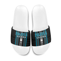 Faleula Samoa Slide Sandals Samoan Tribal Pattern LT05 Blue - Polynesian Pride