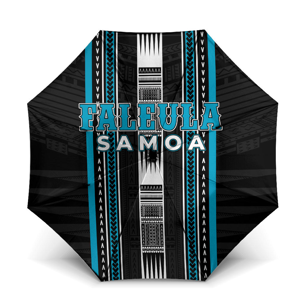 Faleula Samoa Umbrella Samoan Tribal Pattern LT05 One Size Folded 11.42 inch Opened Diameter 37.4 inch Blue - Polynesian Pride