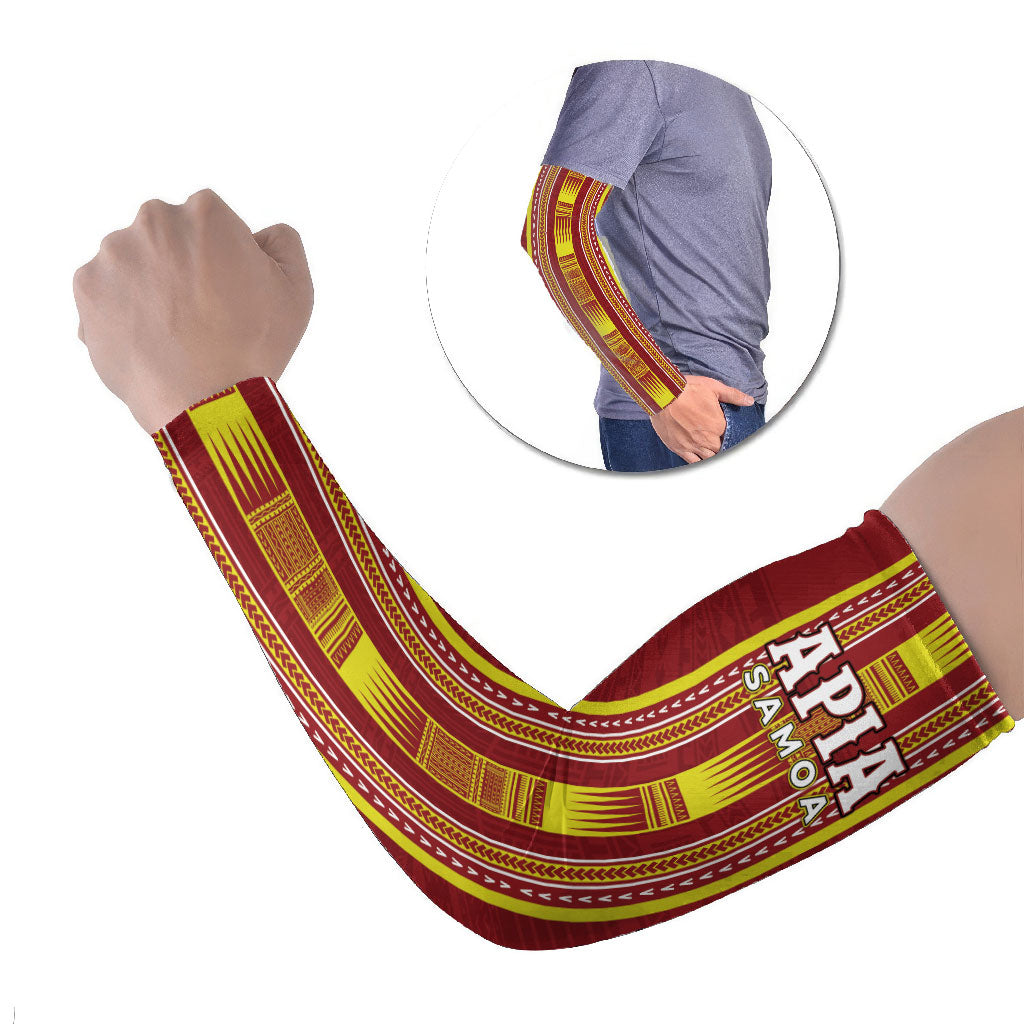 Personalised Apia Samoa Arm Sleeves Samoan Tribal Pattern