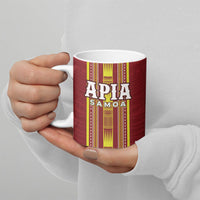 Personalised Apia Samoa Ceramic Mug Samoan Tribal Pattern