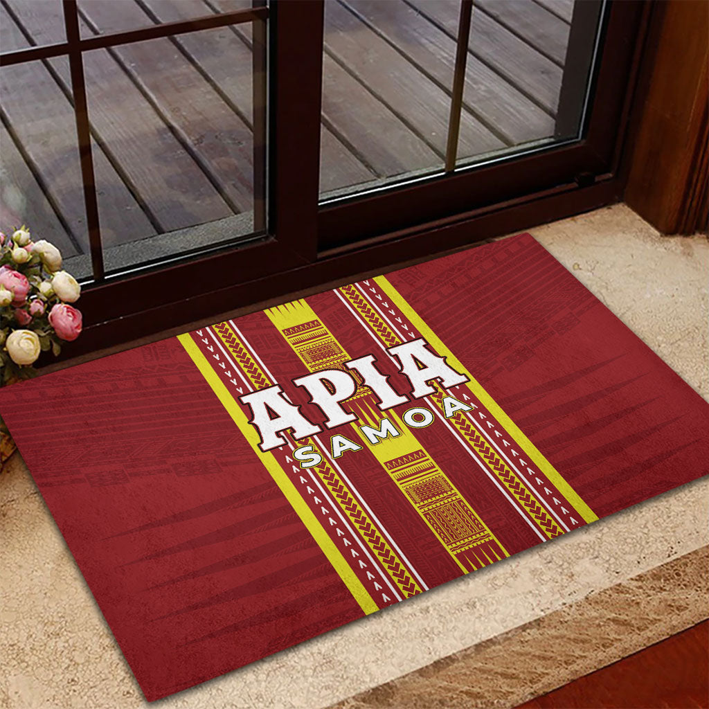 Apia Samoa Rubber Doormat Samoan Tribal Pattern LT05 - Polynesian Pride