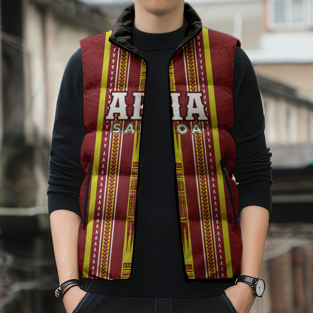 Personalised Apia Samoa Sleeveless Puffer Jacket Samoan Tribal Pattern LT05 - Polynesian Pride