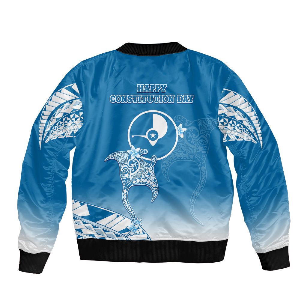 FSM Yap Constitution Day Sleeve Zip Bomber Jacket Polynesian Batoids LT05 - Polynesian Pride