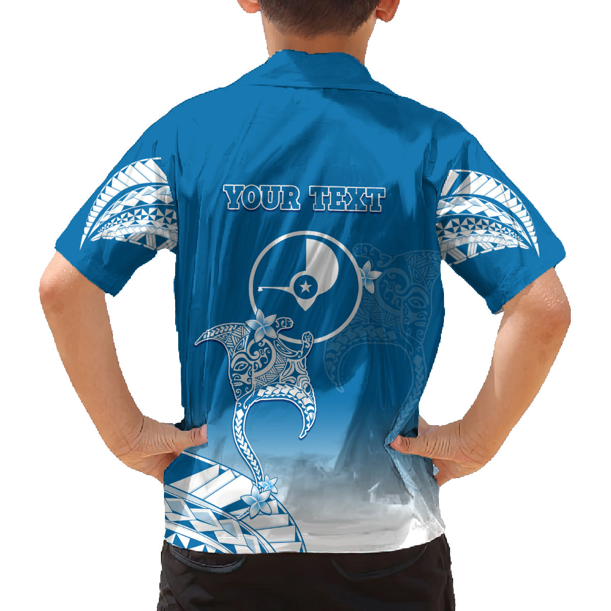 Personalised FSM Yap Constitution Day Family Matching Tank Maxi Dress and Hawaiian Shirt Polynesian Batoids LT05 - Polynesian Pride