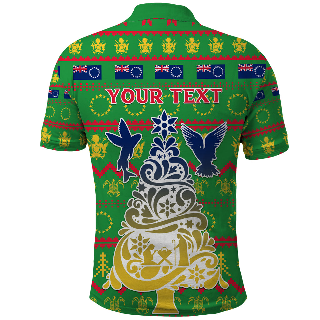 Personalised Cook Islands Christmas Polo Shirt Santa Coat Of Arms Meri Kiritimiti LT05 - Polynesian Pride