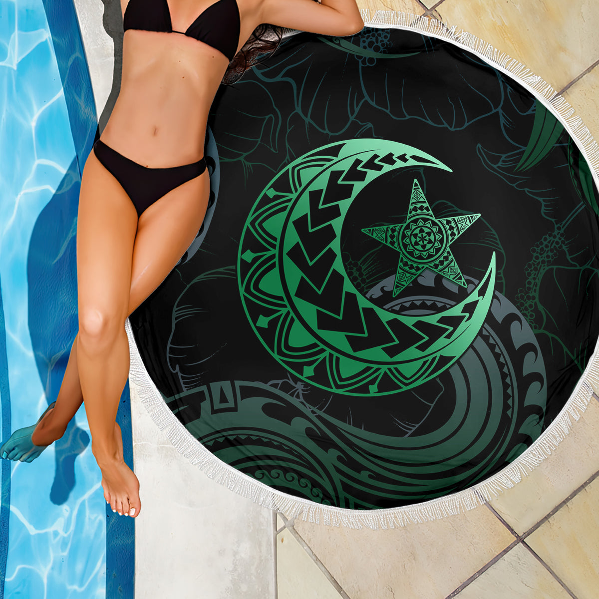 Polynesia Beach Blanket With Islam Crescent And Star LT05 - Wonder Print Shop
