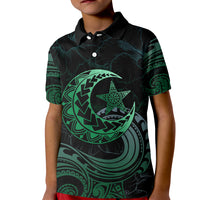Personalised Polynesia Kid Polo Shirt With Islam Crescent And Star LT05 Kid Green - Polynesian Pride