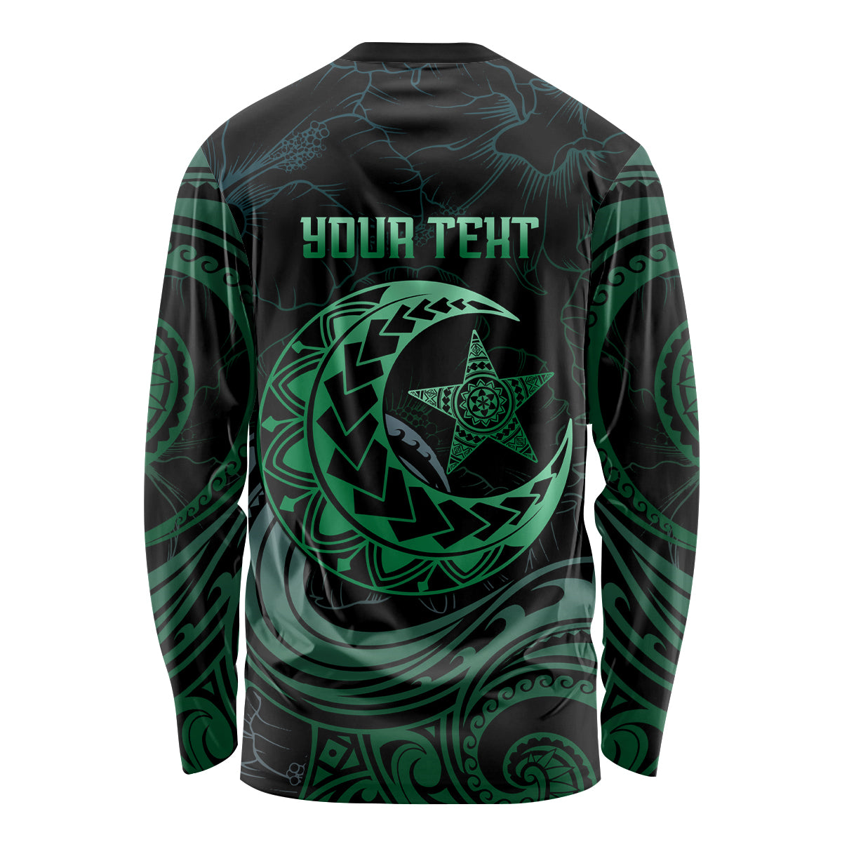 Personalised Polynesia Long Sleeve Shirt With Islam Crescent And Star LT05 - Polynesian Pride