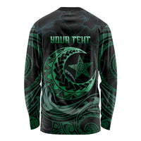 Personalised Polynesia Long Sleeve Shirt With Islam Crescent And Star LT05 - Polynesian Pride