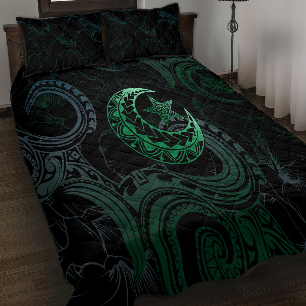 Polynesia Quilt Bed Set With Islam Crescent And Star LT05 - Polynesian Pride