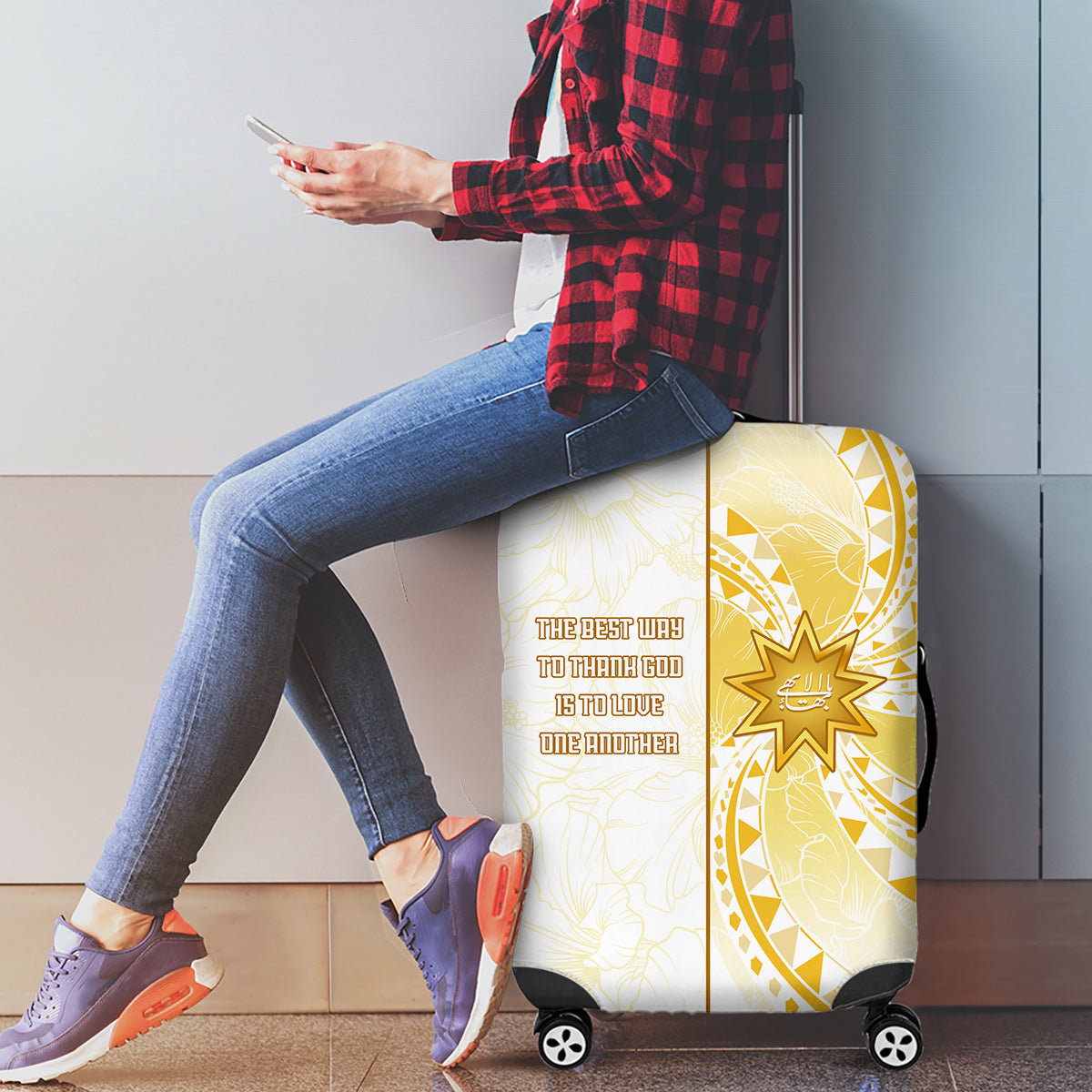 Polynesia Luggage Cover Bahai Faith Symbol LT05 - Polynesian Pride