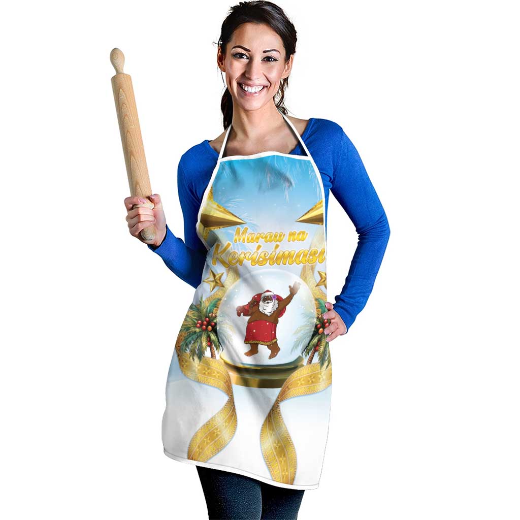 Fiji Christmas Apron Snow Globe With Fijian Santa LT05