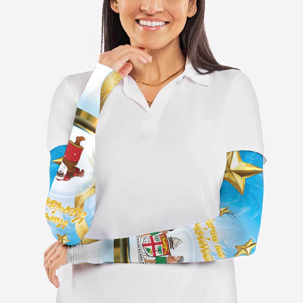 Fiji Christmas Arm Sleeves Snow Globe With Fijian Santa LT05