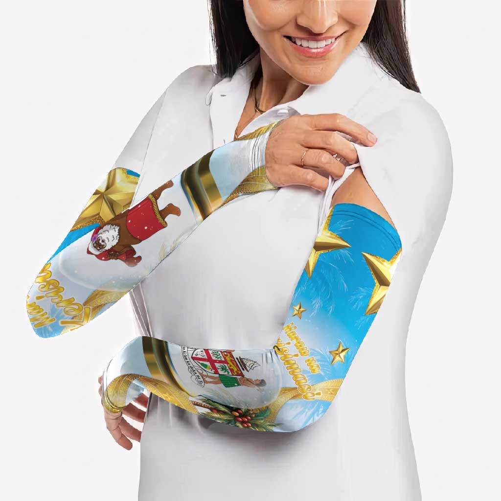 Fiji Christmas Arm Sleeves Snow Globe With Fijian Santa LT05