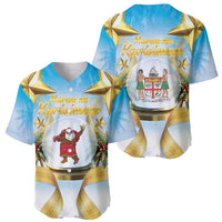 Fiji Christmas Baseball Jersey Snow Globe With Fijian Santa LT05 - Polynesian Pride
