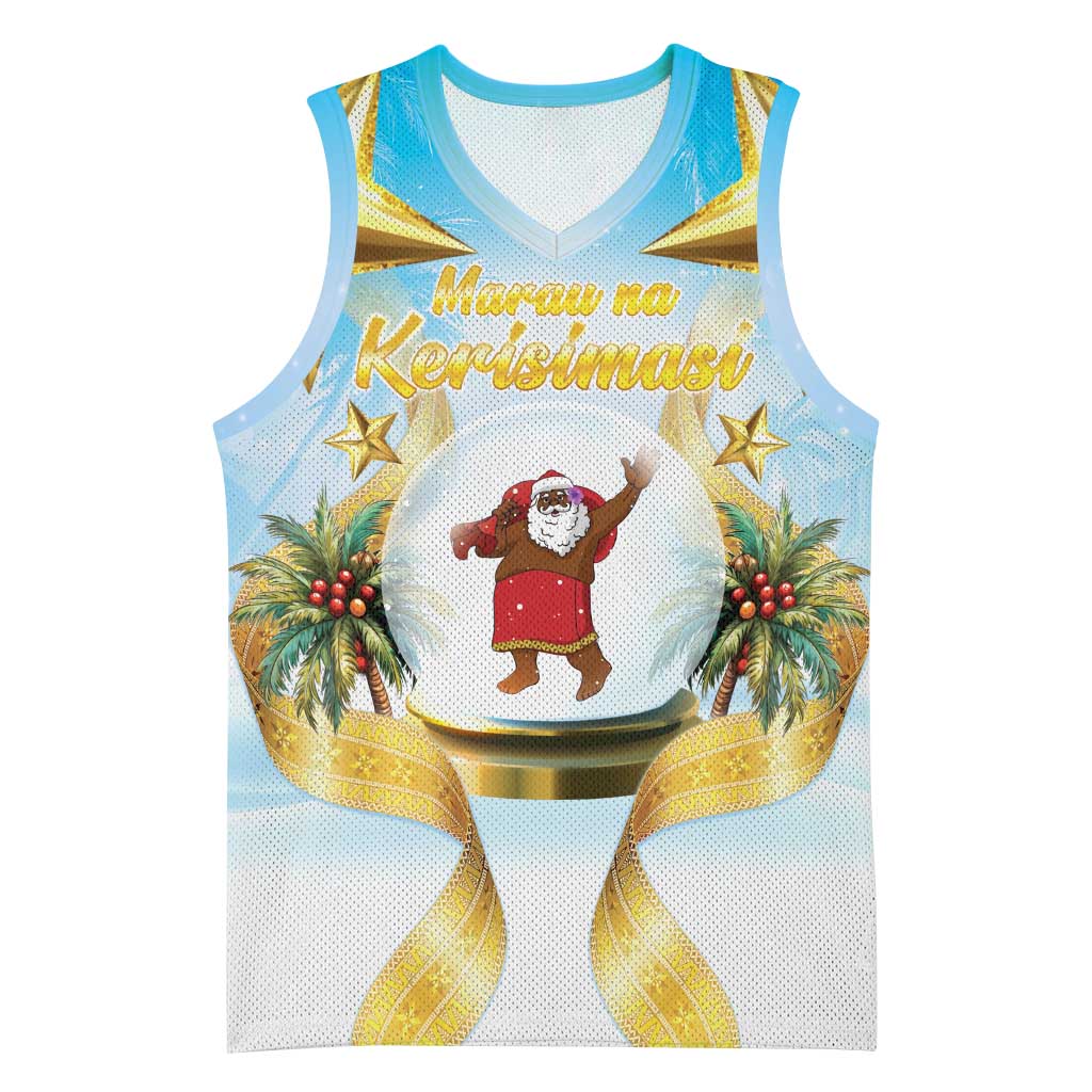 Fiji Christmas Basketball Jersey Snow Globe With Fijian Santa LT05
