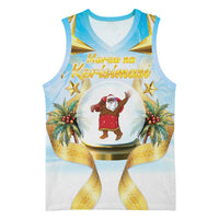 Fiji Christmas Basketball Jersey Snow Globe With Fijian Santa LT05