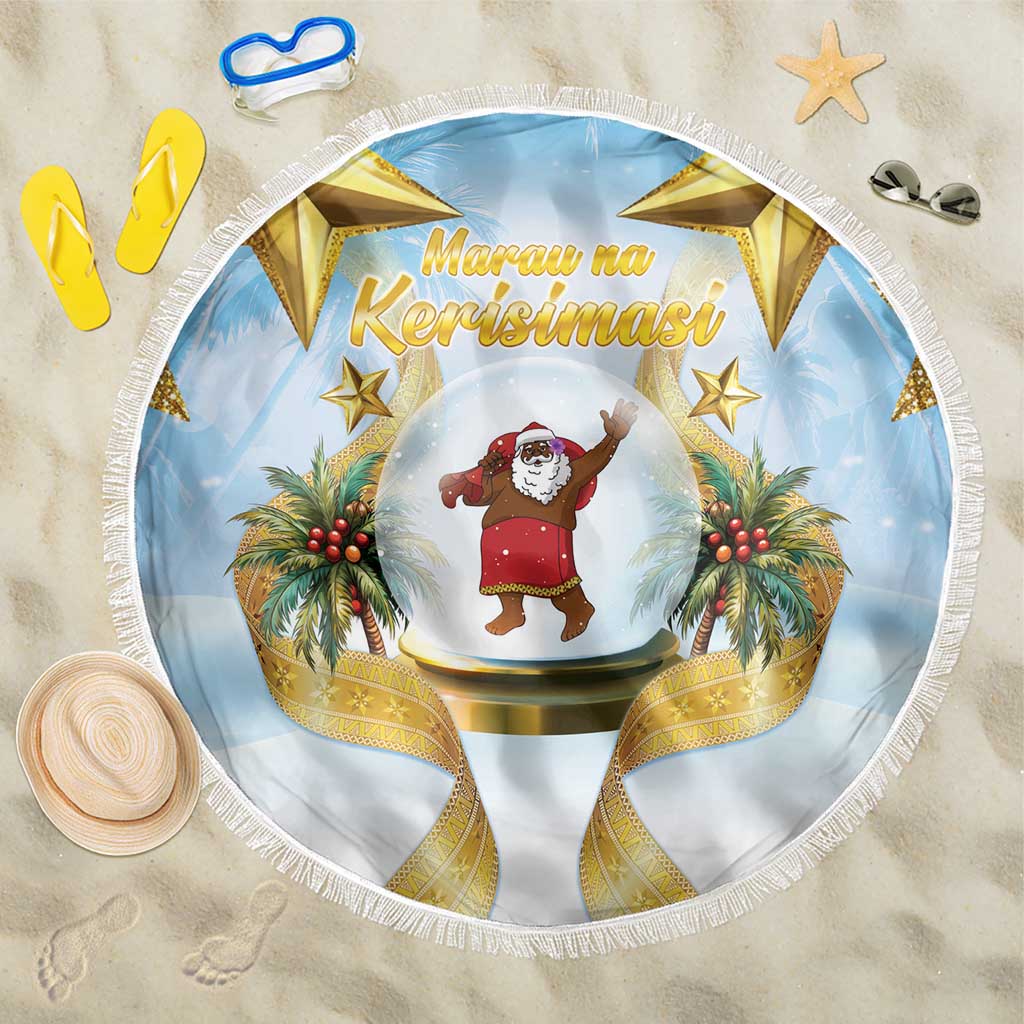 Fiji Christmas Beach Blanket Snow Globe With Fijian Santa LT05